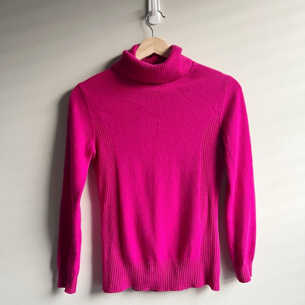 Vintage Cashmere Jones New York Pink Turtle Neck Sweater Size Small